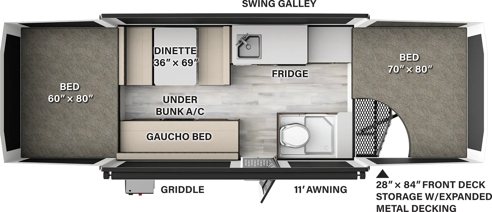 Rockwood Tent 2280FT Floorplan